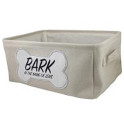 Wholesale - Natural "Bark in the Name of Love" Bone Shape Patch Pet Bin 16x12x7" C/P 12, UPC: 848771040562